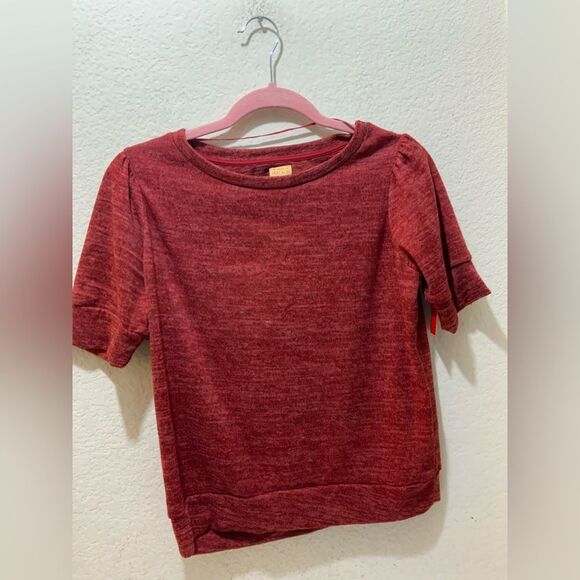 Zara Trafaluc top red knit short sleeves made in Portugal size M - Picture 1 of 4